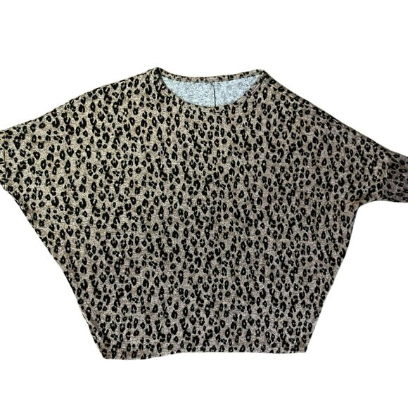 Maurices 24/7 Womens XL Animal Print Batwing Blouse Brown Black Used - Picture 14 of 16